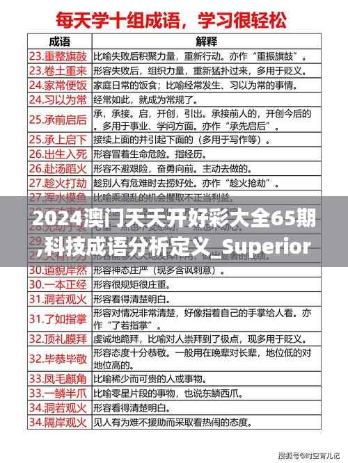 2024澳门天天开好彩大全65期,科技成语分析定义_Superior10.277