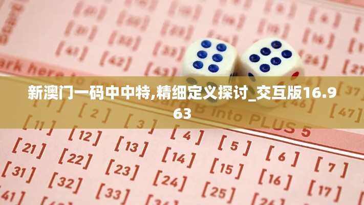 新澳门一码中中特,精细定义探讨_交互版16.963