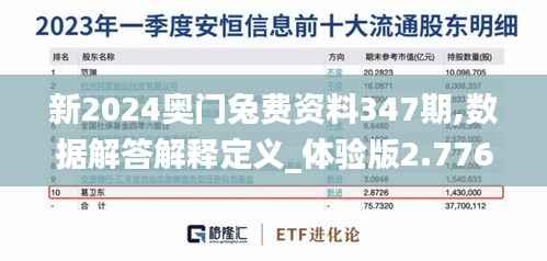 新2024奥门兔费资料347期,数据解答解释定义_体验版2.776