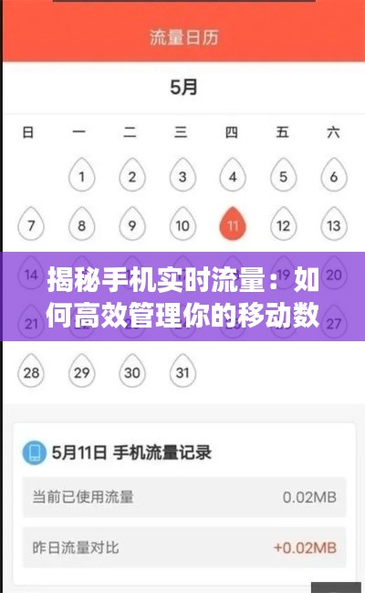 揭秘手机实时流量:如何高效管理你的移动数据