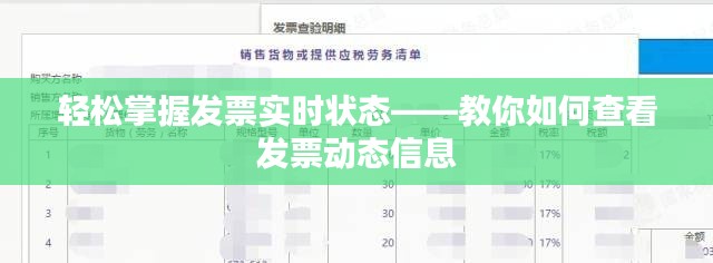 轻松掌握发票实时状态——教你如何查看发票动态信息