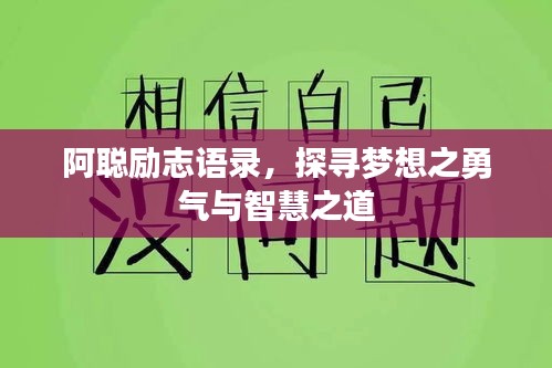 阿聪励志语录,探寻梦想之勇气与智慧之道
